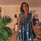 Midi Dress in Kalo Blues